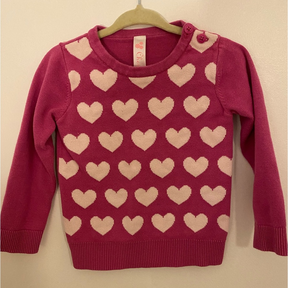Toddler Girl Heart Sweater